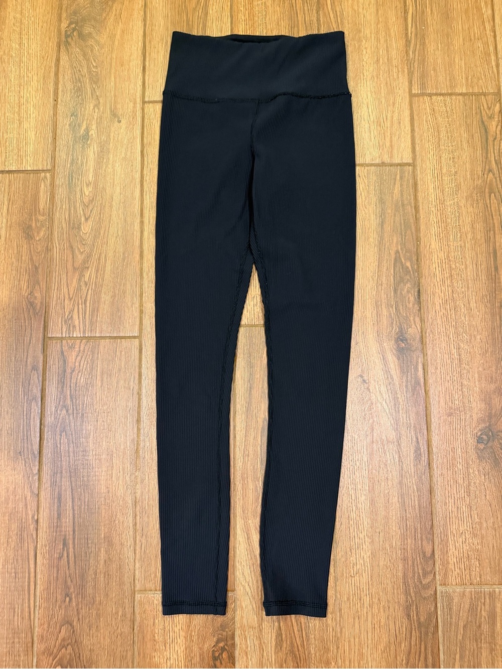 Athleta Elation Rib Tight Women's Black Solid Ankle Leggings Size S